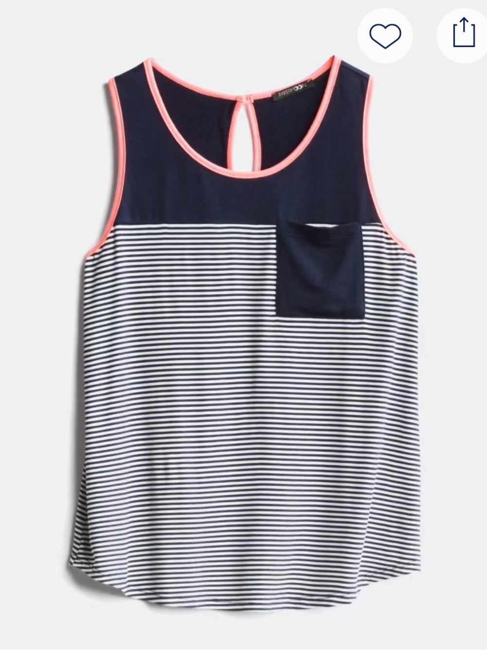 Papermoon Navy & White Striped Tank with Pink Trim